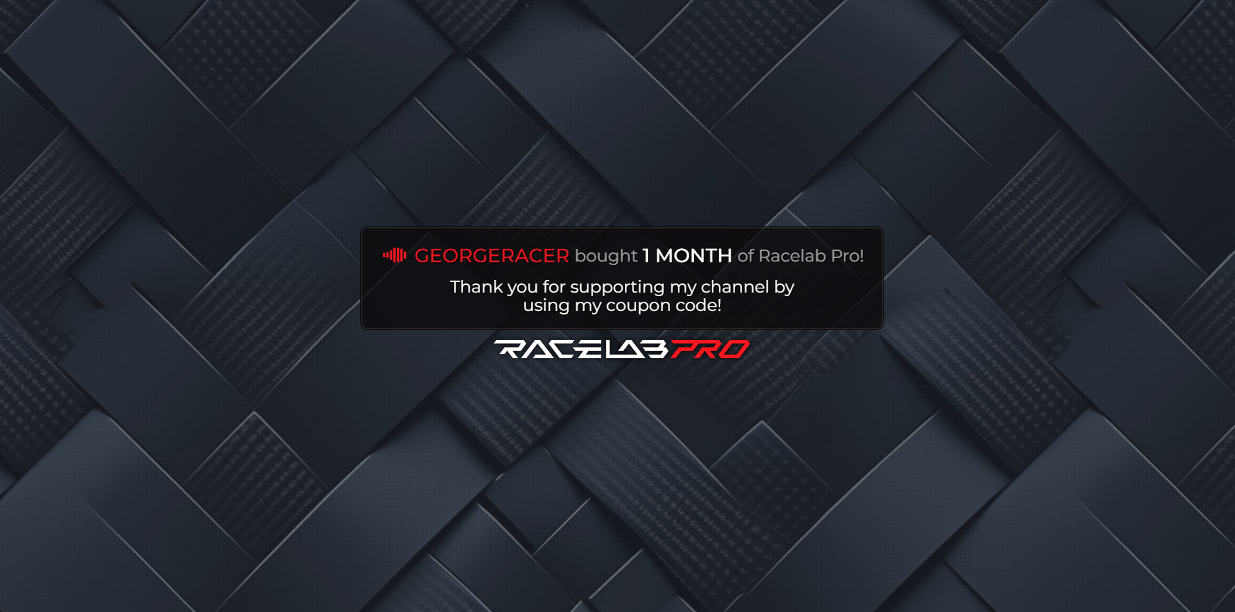 Promo code alert overlay preview showing a viewer redemption notification