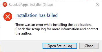 RaceLab 安装程序的“Installation has failed”消息